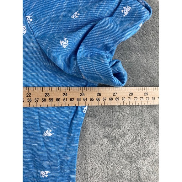 Coral Bay Women's Blue Fish Print Polo Shirt Size 1X Short Sleeve Collared - Picture 5 of 9